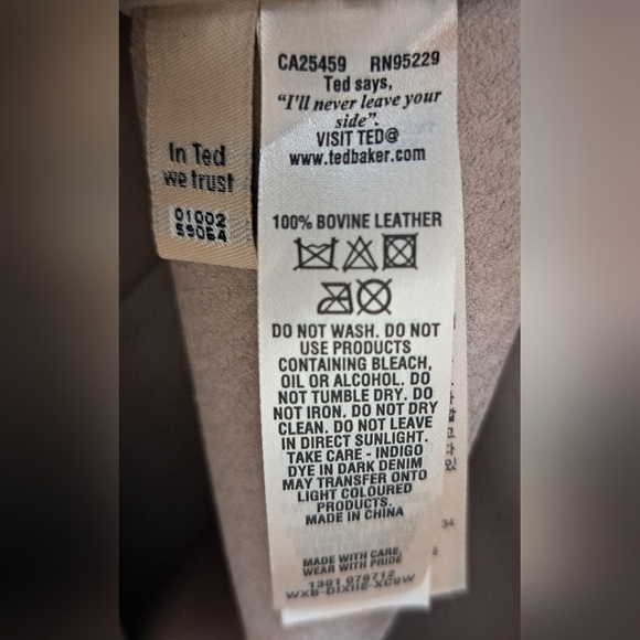 NWT Ted Baker Dixie Nude Pebble Leather Casual Neutral Tote Purse Set w/ Pouch - Picture 15 of 16